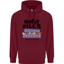 Cats Happy Pills Funny Feline Childrens Kids Hoodie Maroon