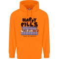 Cats Happy Pills Funny Feline Childrens Kids Hoodie Orange