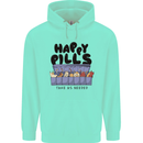Cats Happy Pills Funny Feline Childrens Kids Hoodie Peppermint