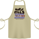 Cats Happy Pills Funny Feline Cotton Apron 100% Organic Khaki