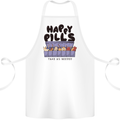 Cats Happy Pills Funny Feline Cotton Apron 100% Organic White