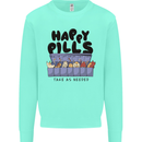 Cats Happy Pills Funny Feline Kids Sweatshirt Jumper Peppermint