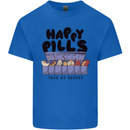 Cats Happy Pills Funny Feline Kids T-Shirt Childrens Royal Blue