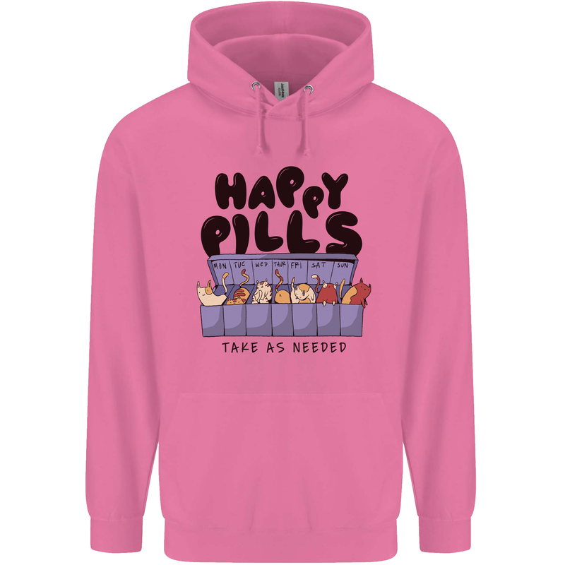 Cats Happy Pills Funny Feline Mens 80% Cotton Hoodie Azelea