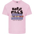 Cats Happy Pills Funny Feline Mens Cotton T-Shirt Tee Top Light Pink