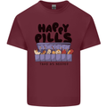 Cats Happy Pills Funny Feline Mens Cotton T-Shirt Tee Top Maroon