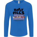 Cats Happy Pills Funny Feline Mens Long Sleeve T-Shirt Royal Blue