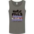 Cats Happy Pills Funny Feline Mens Vest Tank Top Charcoal