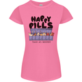 Cats Happy Pills Funny Feline Womens Petite Cut T-Shirt Azalea