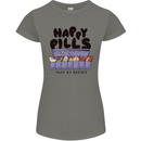 Cats Happy Pills Funny Feline Womens Petite Cut T-Shirt Charcoal