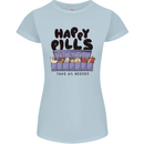 Cats Happy Pills Funny Feline Womens Petite Cut T-Shirt Light Blue