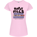 Cats Happy Pills Funny Feline Womens Petite Cut T-Shirt Light Pink