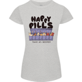 Cats Happy Pills Funny Feline Womens Petite Cut T-Shirt Sports Grey