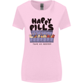 Cats Happy Pills Funny Feline Womens Wider Cut T-Shirt Light Pink