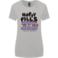 Cats Happy Pills Funny Feline Womens Wider Cut T-Shirt Sports Grey