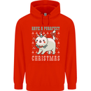 Cats Have a Purrfect Christmas Funny Xmas Childrens Kids Hoodie Bright Red
