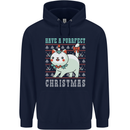 Cats Have a Purrfect Christmas Funny Xmas Childrens Kids Hoodie Navy Blue
