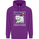 Cats Have a Purrfect Christmas Funny Xmas Childrens Kids Hoodie Purple