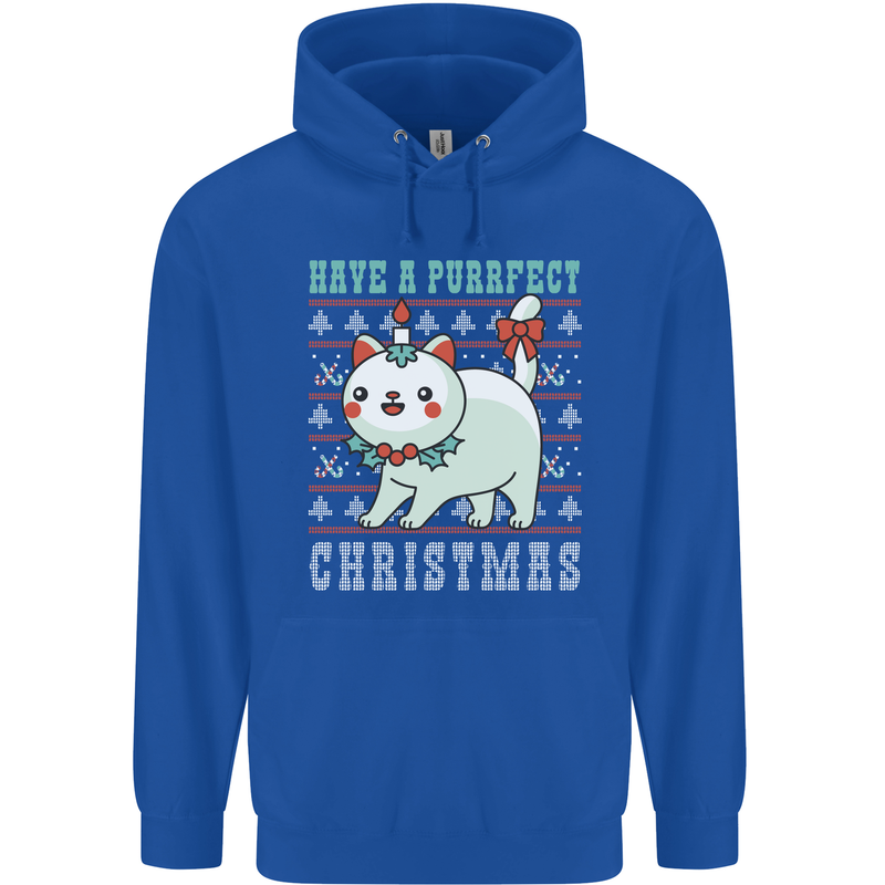Cats Have a Purrfect Christmas Funny Xmas Childrens Kids Hoodie Royal Blue