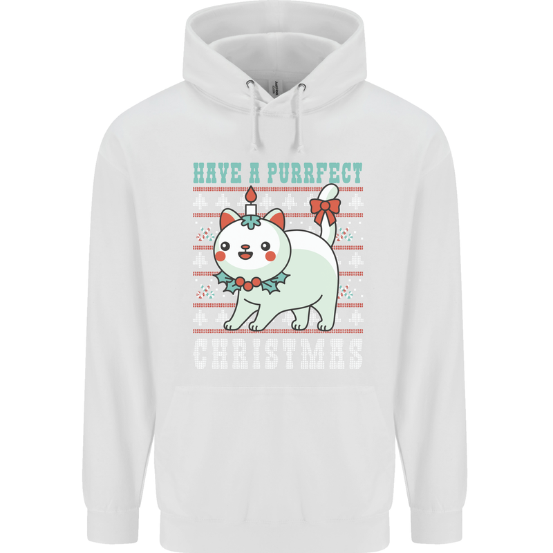 Cats Have a Purrfect Christmas Funny Xmas Childrens Kids Hoodie White