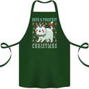 Cats Have a Purrfect Christmas Funny Xmas Cotton Apron 100% Organic Forest Green