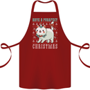 Cats Have a Purrfect Christmas Funny Xmas Cotton Apron 100% Organic Maroon