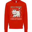 Cats Have a Purrfect Christmas Funny Xmas Kids Sweatshirt Jumper Bright Red