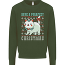 Cats Have a Purrfect Christmas Funny Xmas Kids Sweatshirt Jumper Forest Green