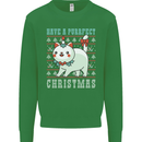 Cats Have a Purrfect Christmas Funny Xmas Kids Sweatshirt Jumper Irish Green