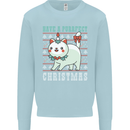 Cats Have a Purrfect Christmas Funny Xmas Kids Sweatshirt Jumper Light Blue