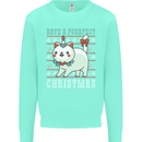 Cats Have a Purrfect Christmas Funny Xmas Kids Sweatshirt Jumper Peppermint