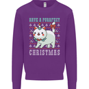 Cats Have a Purrfect Christmas Funny Xmas Kids Sweatshirt Jumper Purple