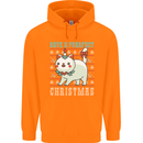 Cats Have a Purrfect Christmas Funny Xmas Mens 80% Cotton Hoodie Orange