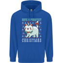 Cats Have a Purrfect Christmas Funny Xmas Mens 80% Cotton Hoodie Royal Blue
