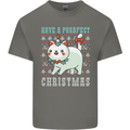 Cats Have a Purrfect Christmas Funny Xmas Mens Cotton T-Shirt Tee Top Charcoal