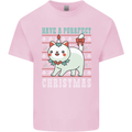 Cats Have a Purrfect Christmas Funny Xmas Mens Cotton T-Shirt Tee Top Light Pink