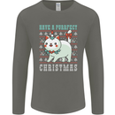 Cats Have a Purrfect Christmas Funny Xmas Mens Long Sleeve T-Shirt Charcoal