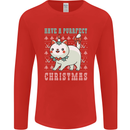 Cats Have a Purrfect Christmas Funny Xmas Mens Long Sleeve T-Shirt Red