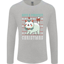 Cats Have a Purrfect Christmas Funny Xmas Mens Long Sleeve T-Shirt Sports Grey