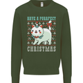 Cats Have a Purrfect Christmas Funny Xmas Mens Sweatshirt Jumper Forest Green