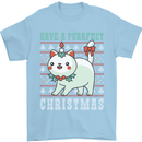 Cats Have a Purrfect Christmas Funny Xmas Mens T-Shirt Cotton Gildan Light Blue