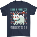Cats Have a Purrfect Christmas Funny Xmas Mens T-Shirt Cotton Gildan Navy Blue