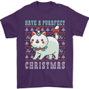 Cats Have a Purrfect Christmas Funny Xmas Mens T-Shirt Cotton Gildan Purple