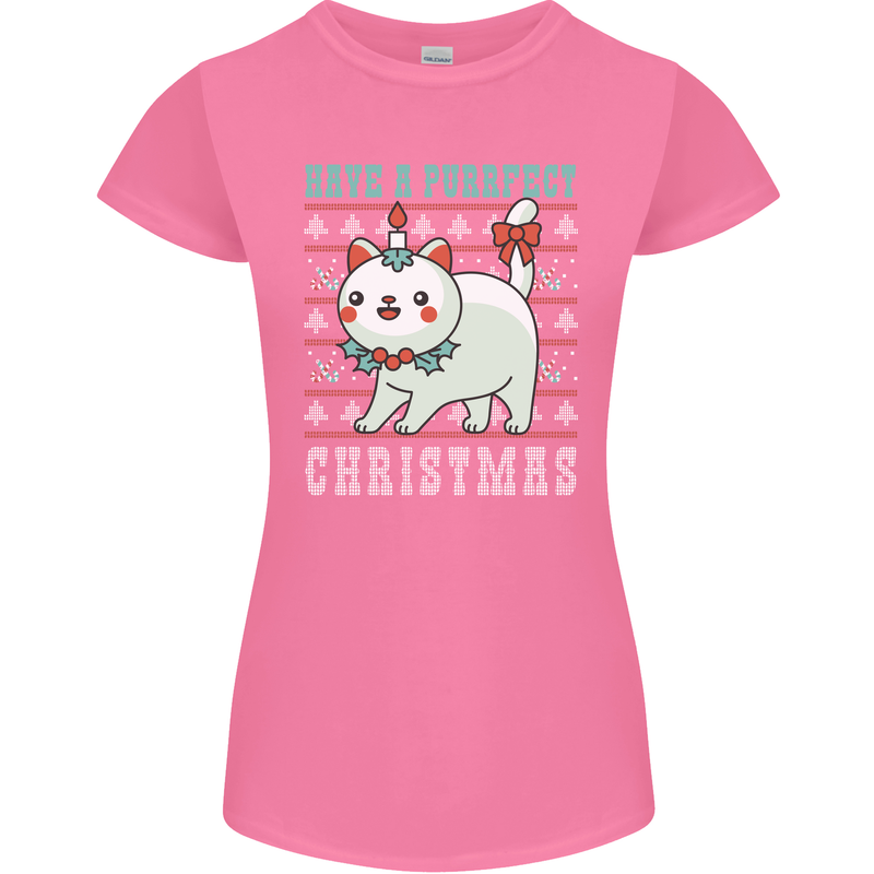 Cats Have a Purrfect Christmas Funny Xmas Womens Petite Cut T-Shirt Azalea