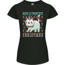 Cats Have a Purrfect Christmas Funny Xmas Womens Petite Cut T-Shirt Black