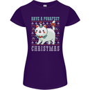 Cats Have a Purrfect Christmas Funny Xmas Womens Petite Cut T-Shirt Purple