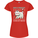 Cats Have a Purrfect Christmas Funny Xmas Womens Petite Cut T-Shirt Red