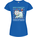 Cats Have a Purrfect Christmas Funny Xmas Womens Petite Cut T-Shirt Royal Blue
