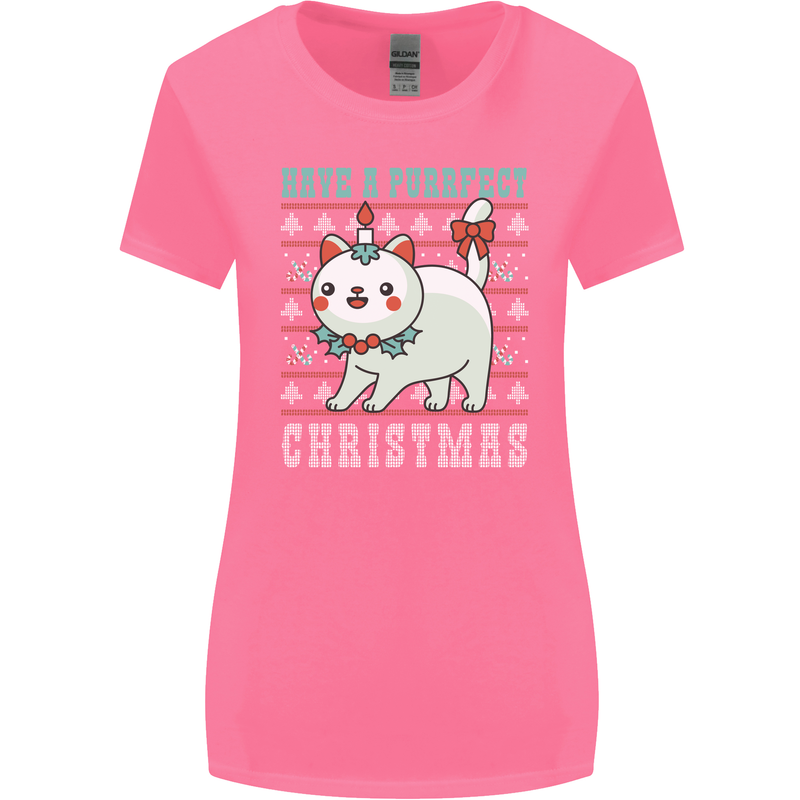 Cats Have a Purrfect Christmas Funny Xmas Womens Wider Cut T-Shirt Azalea