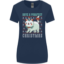Cats Have a Purrfect Christmas Funny Xmas Womens Wider Cut T-Shirt Navy Blue